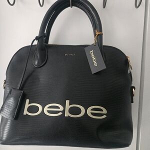 Bebe Black Satchel with Logo